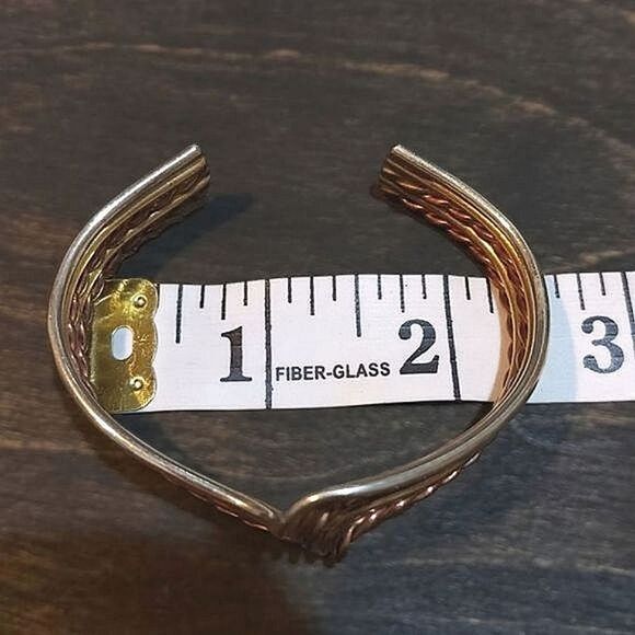 Vtg mixed metal wire cuff bracelet - Picture 7 of 9